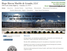 Tablet Screenshot of hopehaventombsandmonuments.com